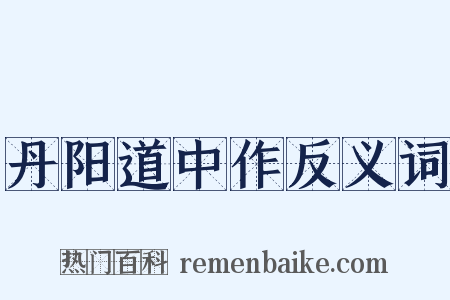 丹阳道中作反义词是什么意思的图片